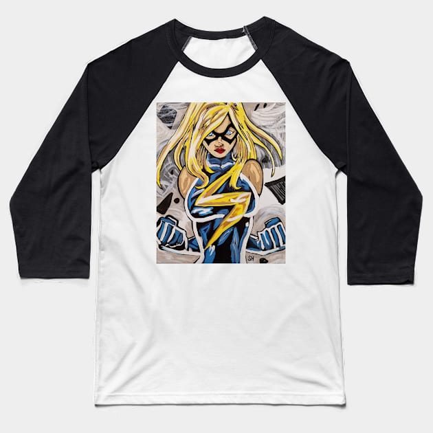 Ms. Marvel by Scott Hulderson Baseball T-Shirt by Scott Hulderson